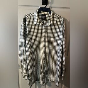 Stafford Men’s Shirt Size 19 (38-39) X Tall Fit Green White